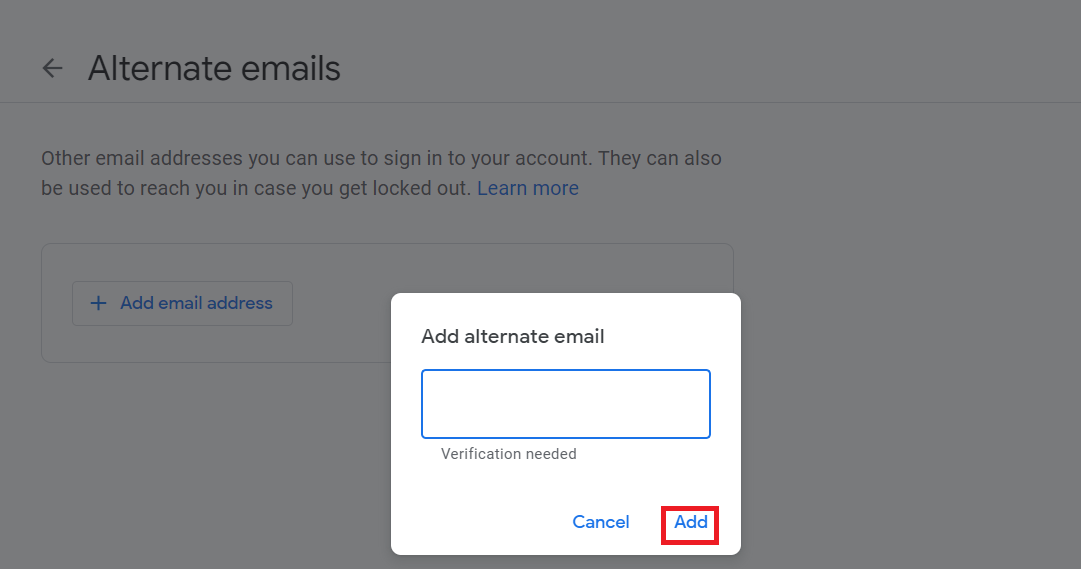 عوض کردن ایمیل جایگزین